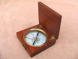 Early 19th century mahogany cased pocket compass 